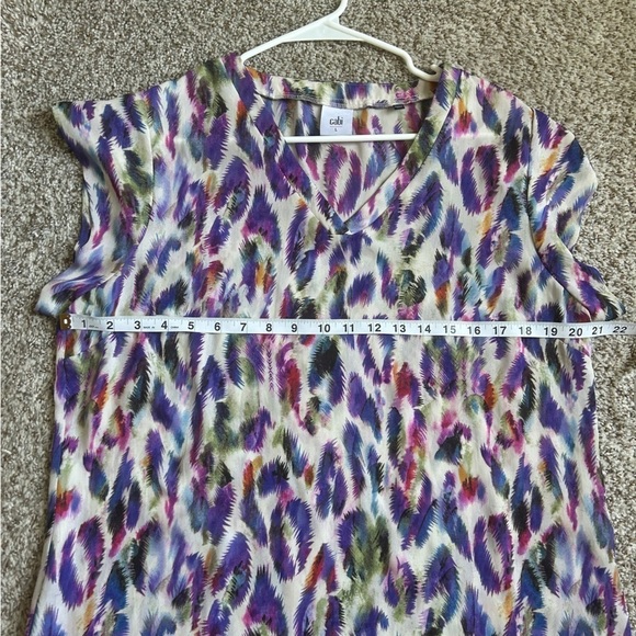 Cabi Colorful Rainbow Lightweight Short Sleeve Blouse Casual Summer Large - Picture 6 of 7